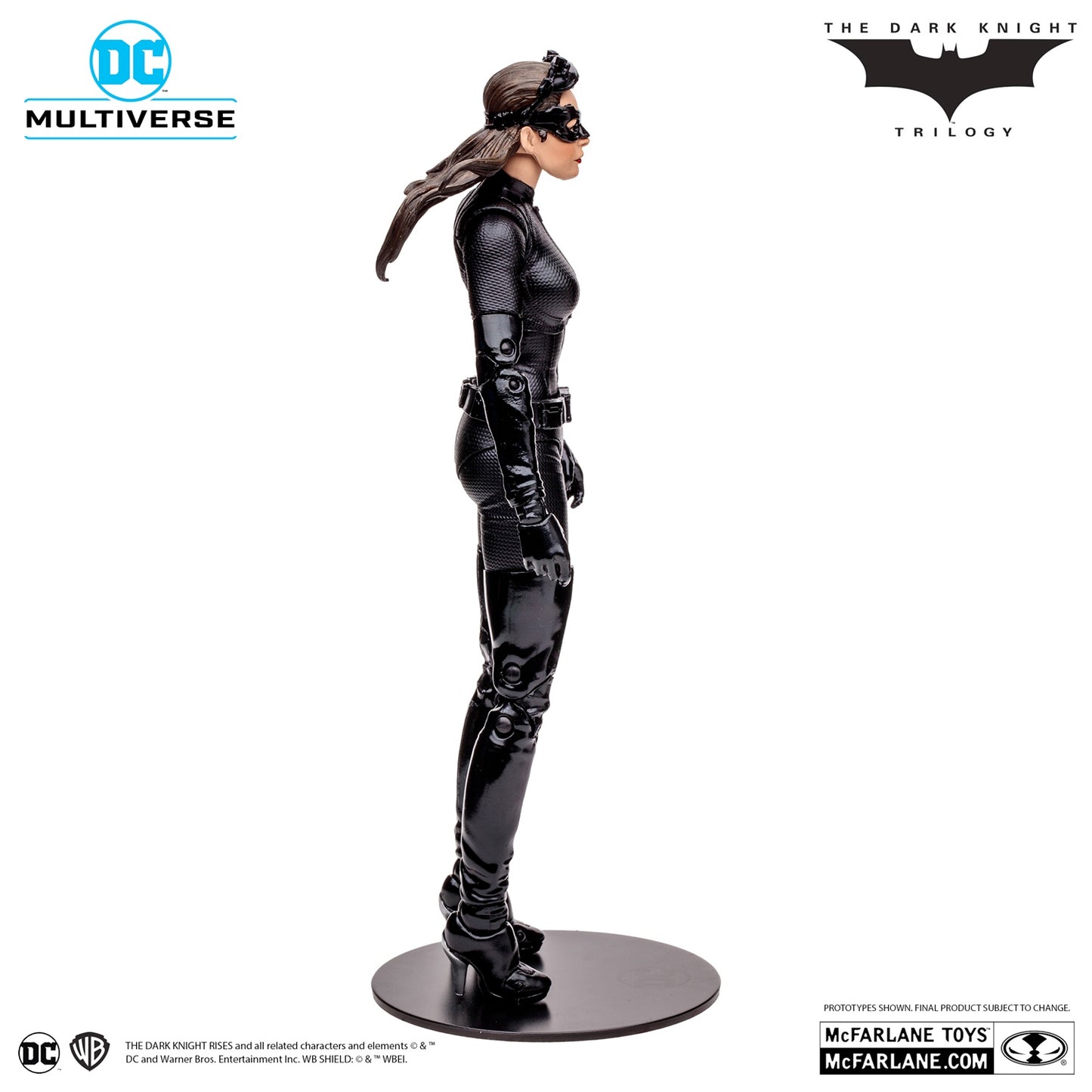 Batman The Gark Knight Rises figurine Catwoman et Batpod Gold Label de profil