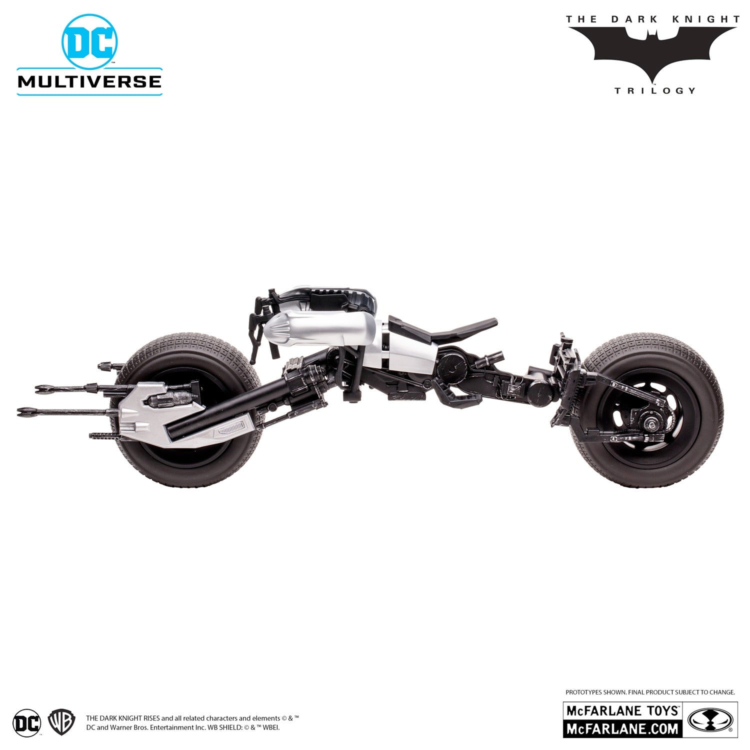Batman The Gark Knight Rises figurine Catwoman et Batpod Gold Label moto de profil