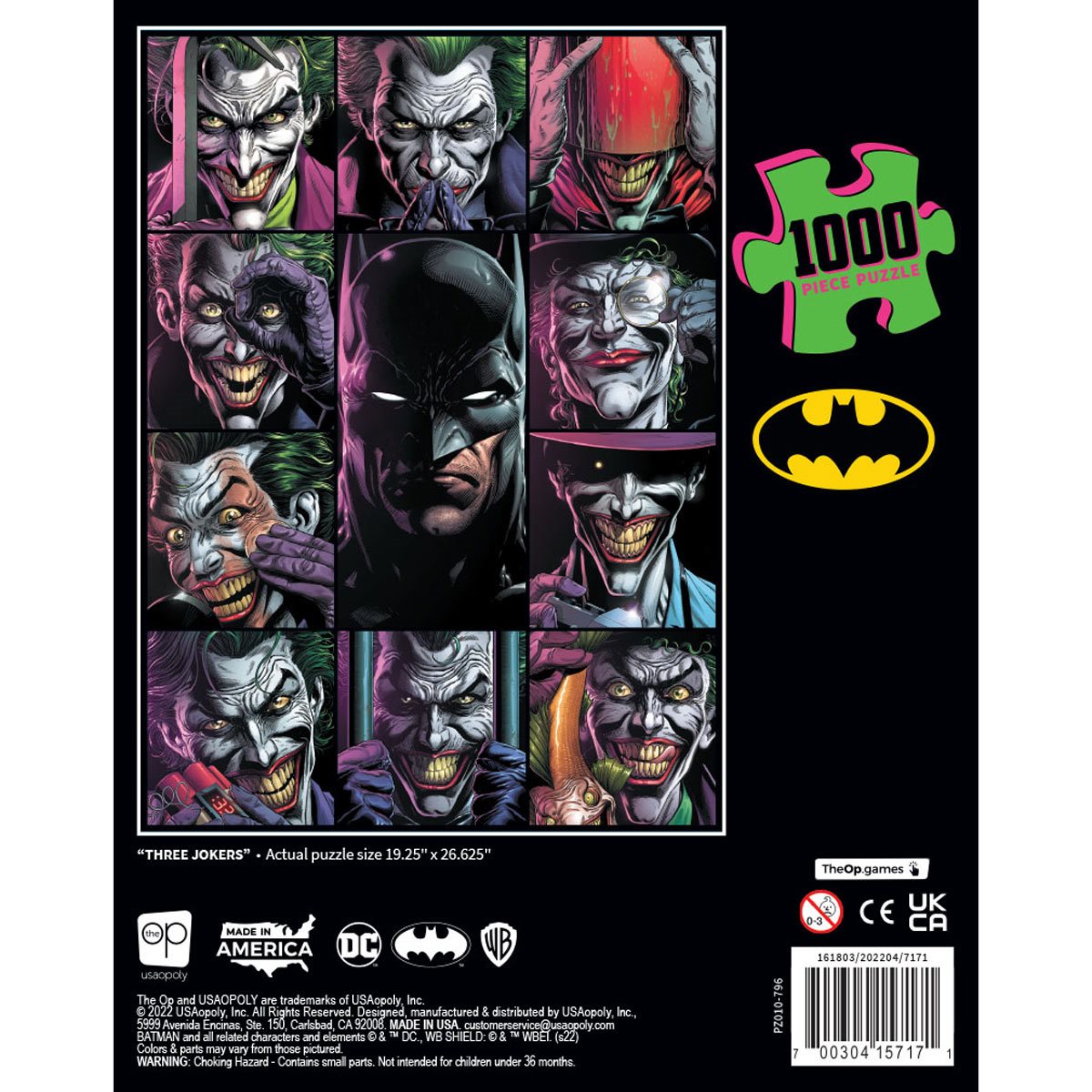 Batman puzzle Three Jokers USAopoly arrière de la boite