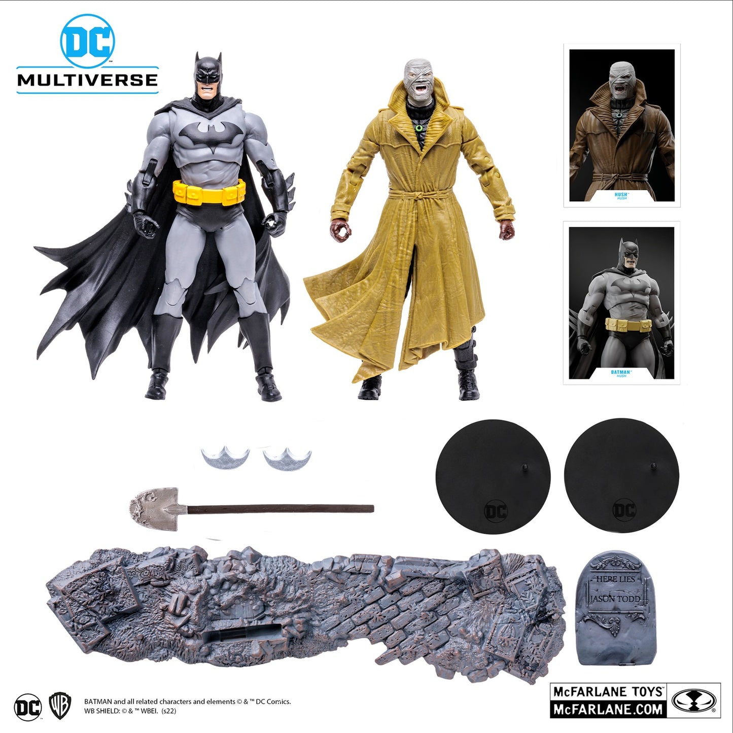 Batman vs Hush figurines 7" DC Multiverse avec accessoires