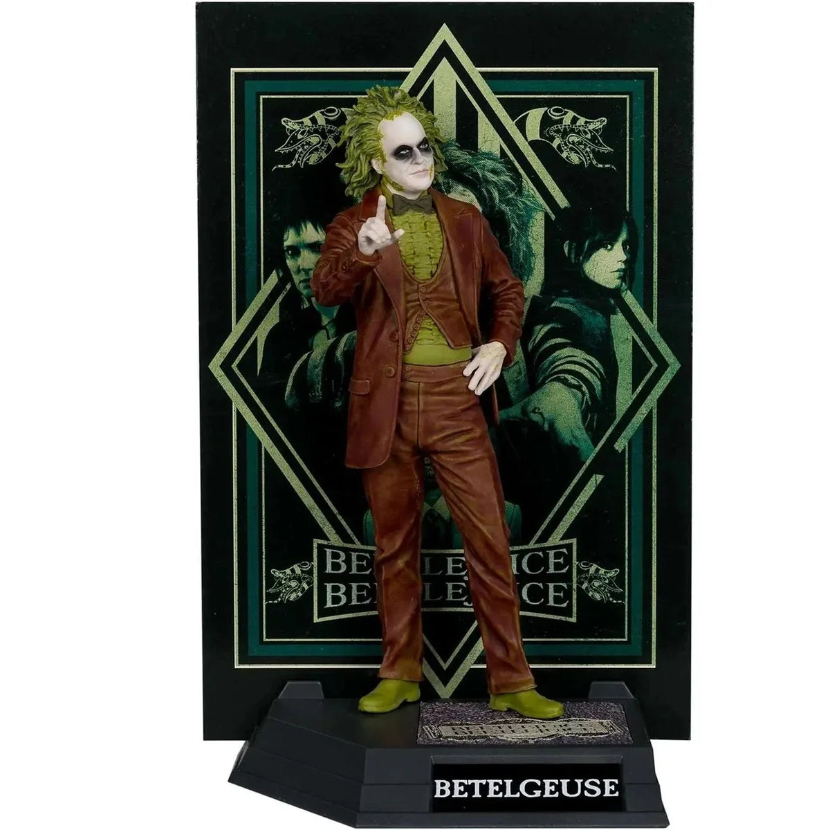 Beetlejuice Beetlejuice figurine Movie Maniacs Betelgeuse Platinum Edtion Glow in the dark vue de face