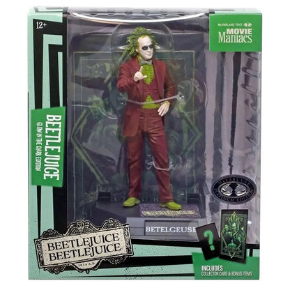 Beetlejuice Beetlejuice figurine Movie Maniacs Betelgeuse Platinum Edtion Glow in the dark vue en boite
