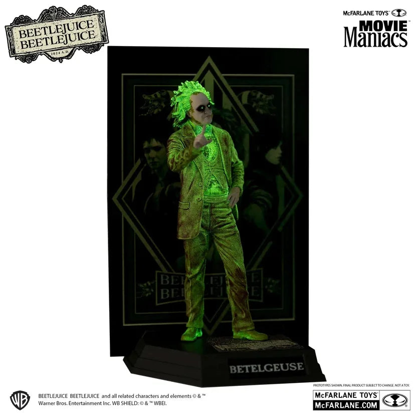 Beetlejuice Beetlejuice figurine Movie Maniacs Betelgeuse Platinum Edtion Glow in the dark vue dans le noir