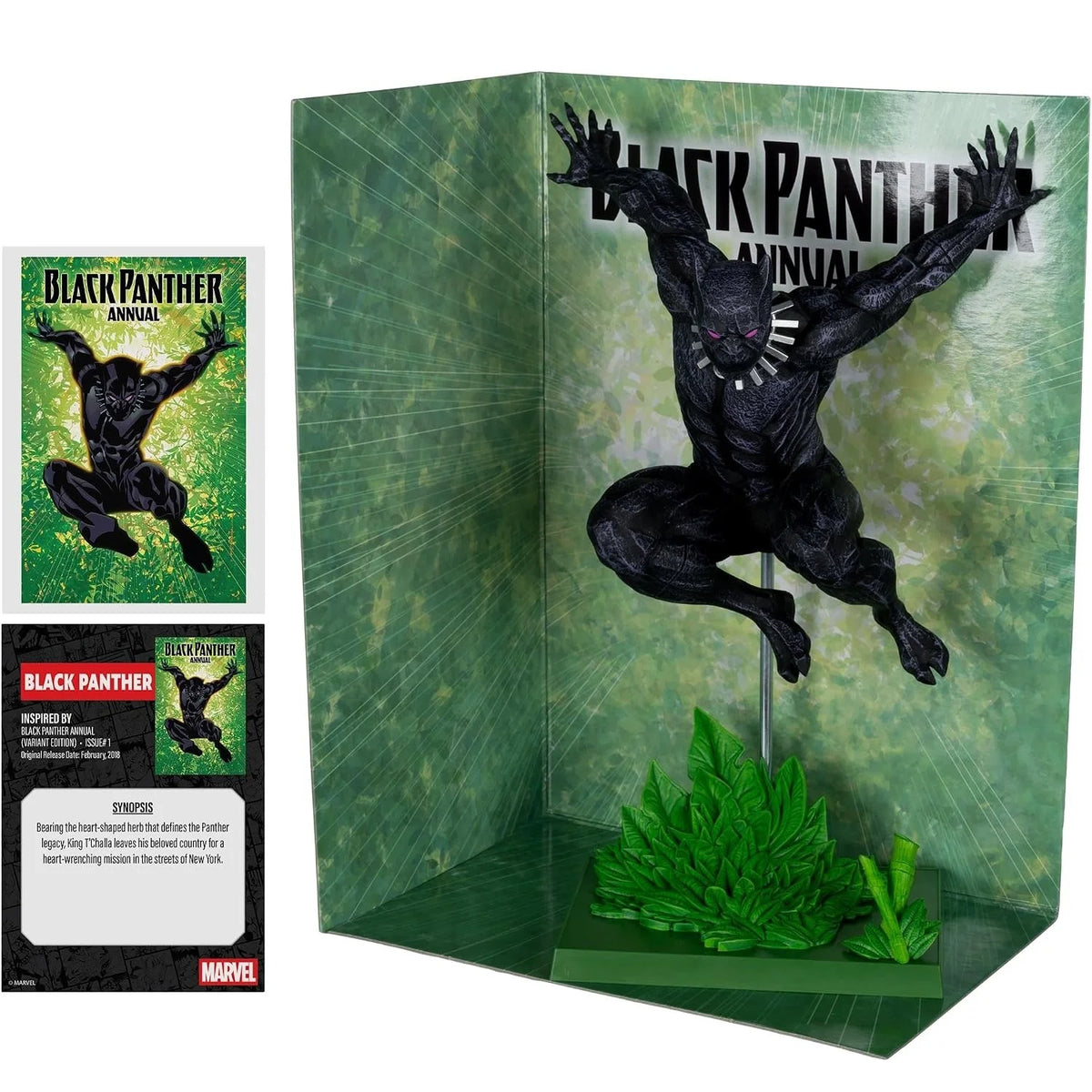 Marvel Collection, figurine de Black Panther avec comic échelle 1:6 avec la carte