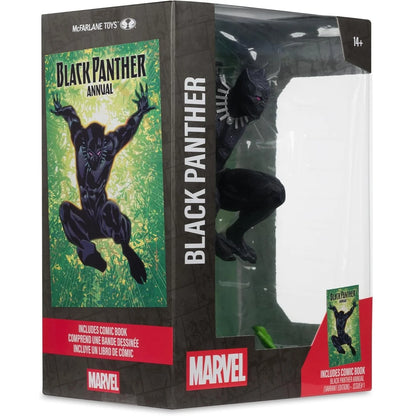 Marvel Collection, figurine de Black Panther avec comic échelle 1:6 vue de la boite de 3/4