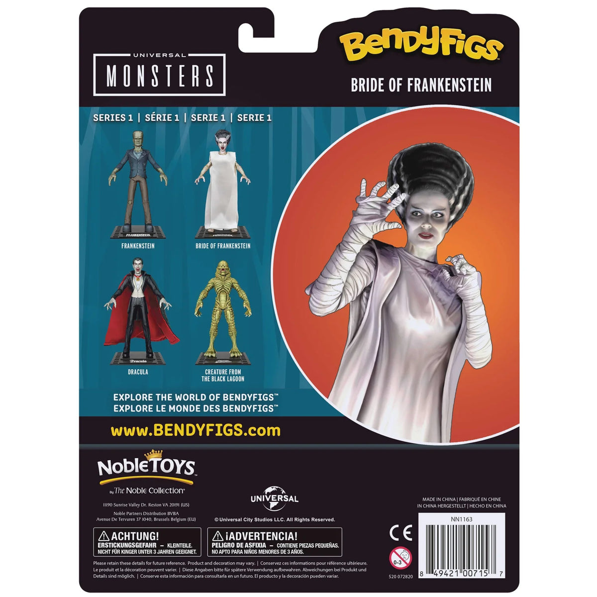 Figurine Bendyfigs Bride of Frankenstein arrière de la boite