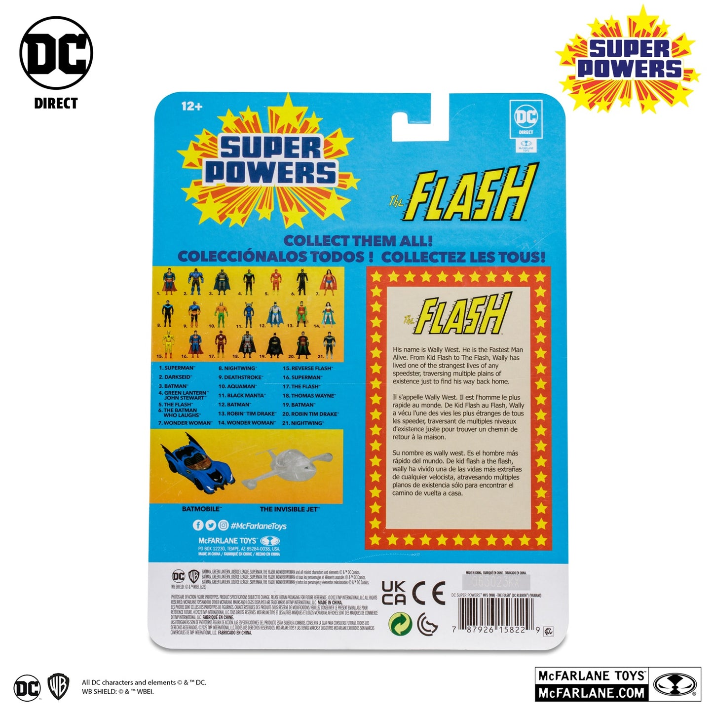 DC Super Powers figurine The Flash arrière de la boite