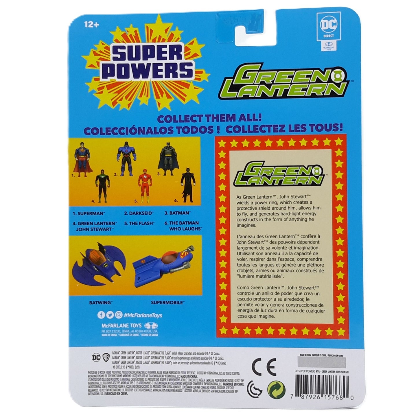 DC Super Powers figurine Green Lantern arrière de la boite