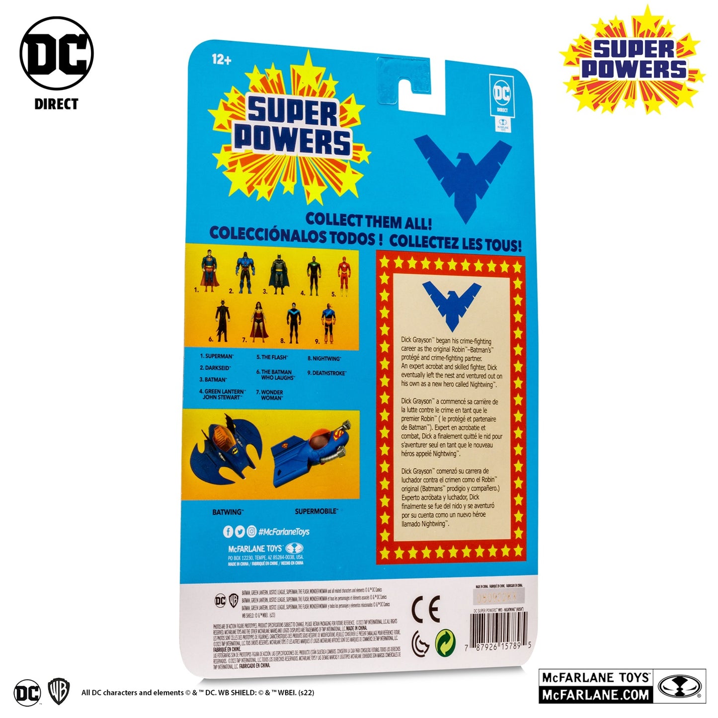 DC Super Powers figurine Nightwing arrière de la boite