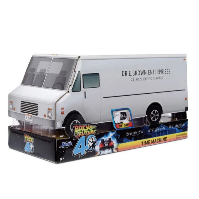 Back to the Future, DeLorean 1:32 40e anniversaire (Jada Toys) boite de 3/4