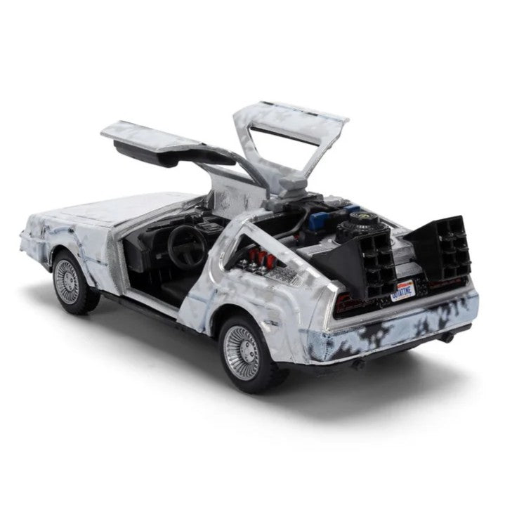 Back to the Future, DeLorean 1:32 40e anniversaire (Jada Toys) vu de derrière