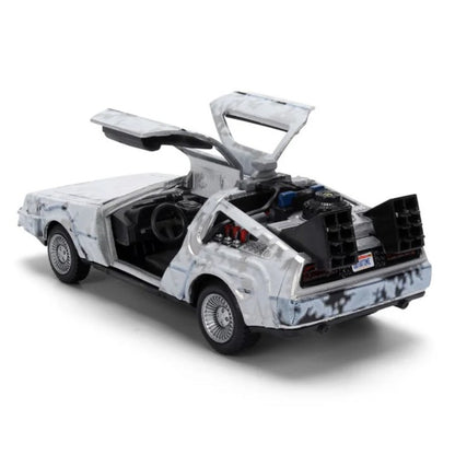 Back to the Future, DeLorean 1:32 40e anniversaire (Jada Toys) vu de derrière