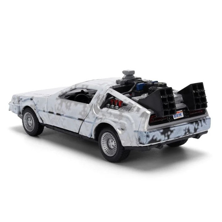 Back to the Future, DeLorean 1:32 40e anniversaire (Jada Toys) de 3/4 arrière