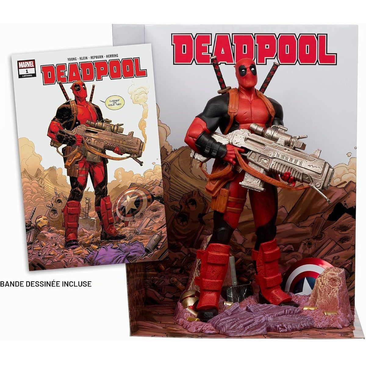 Marvel Collection figurine Deadpool à l'échelle 1:6 avec le comic