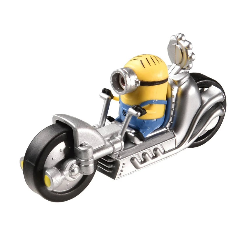 Despicable Me, Minion miniature self on silver motorcycle (Mondo Motors)