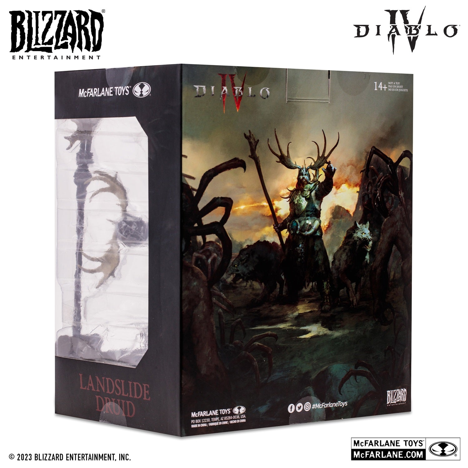Diablo 4 figurine Common Landslide Druid McFarlane derrière de la boite
