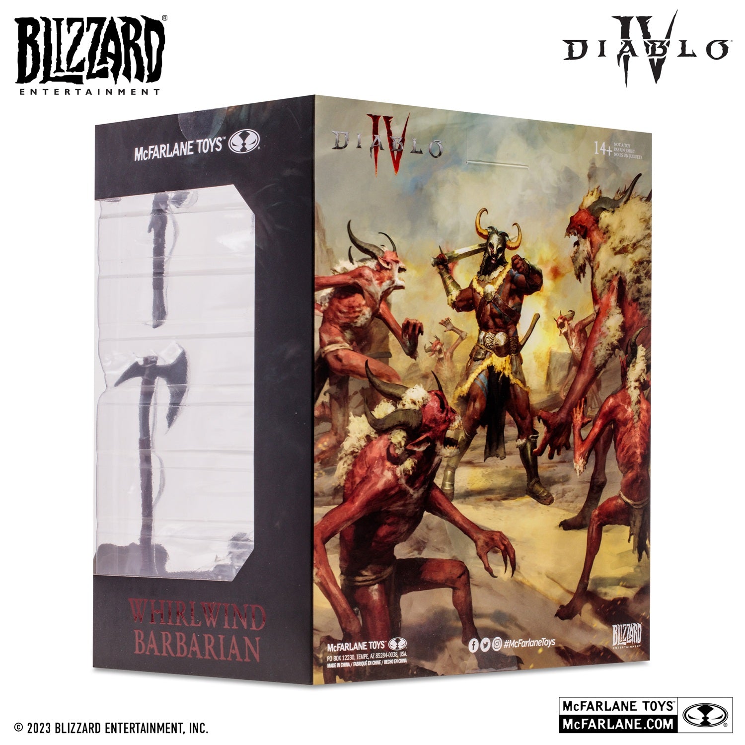 Diablo 4 figurine Epic Whirlwind Barbarian McFarlane arrière de la boite