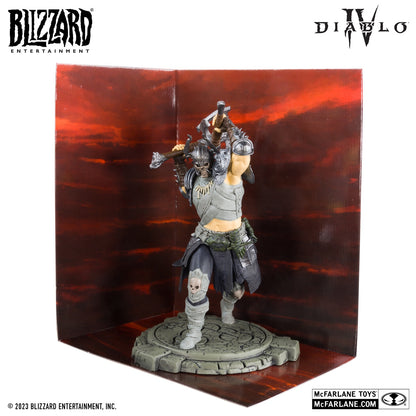 Diablo 4 figurine Epic Whirlwind Barbarian McFarlane avec décor