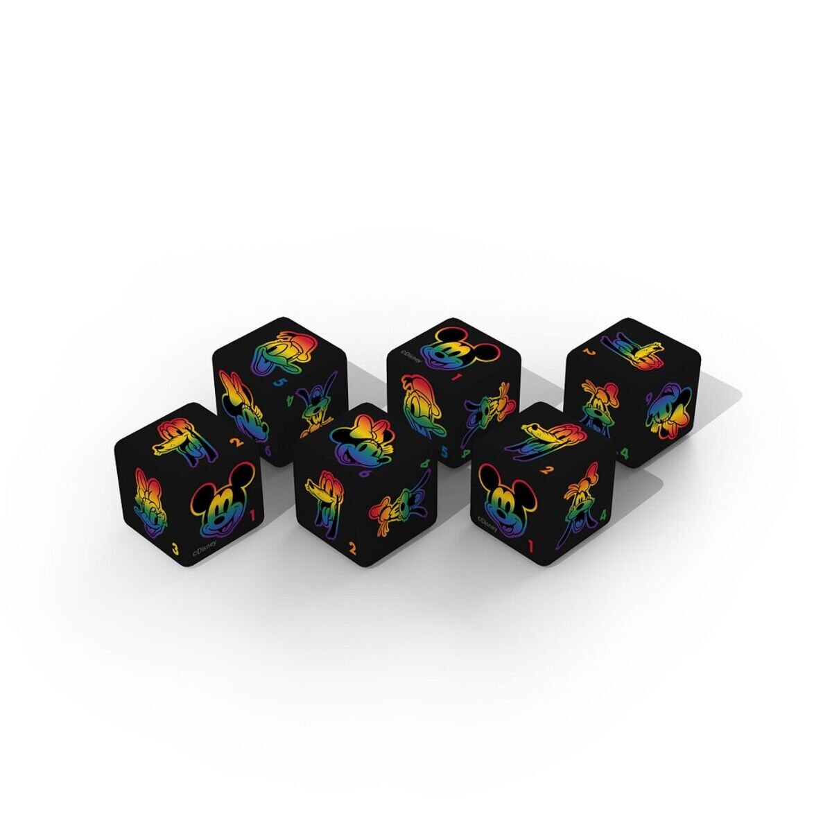 Jeu de 6 dès Disney Rainbow détail des dès
