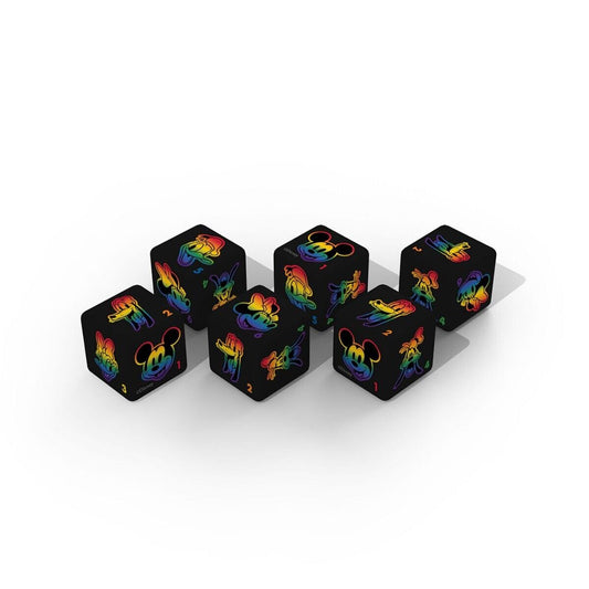 Jeu de 6 dès Disney Rainbow détail des dès