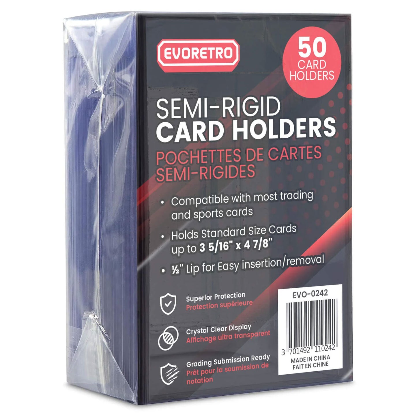 Evoretro, pochettes de cartes standard semi-rigides, paquet de 50 (EVO-0242)
