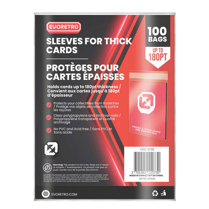 Evoretro, 180pt Thick Card Sleeves, 100-Pack (EVO-0730)