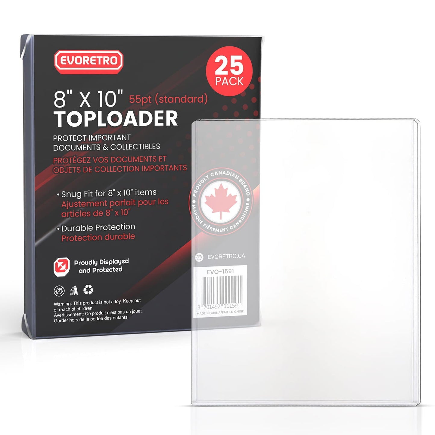 Evoretro, 8" x 10" toploader, 25-pack (EVO-1591)