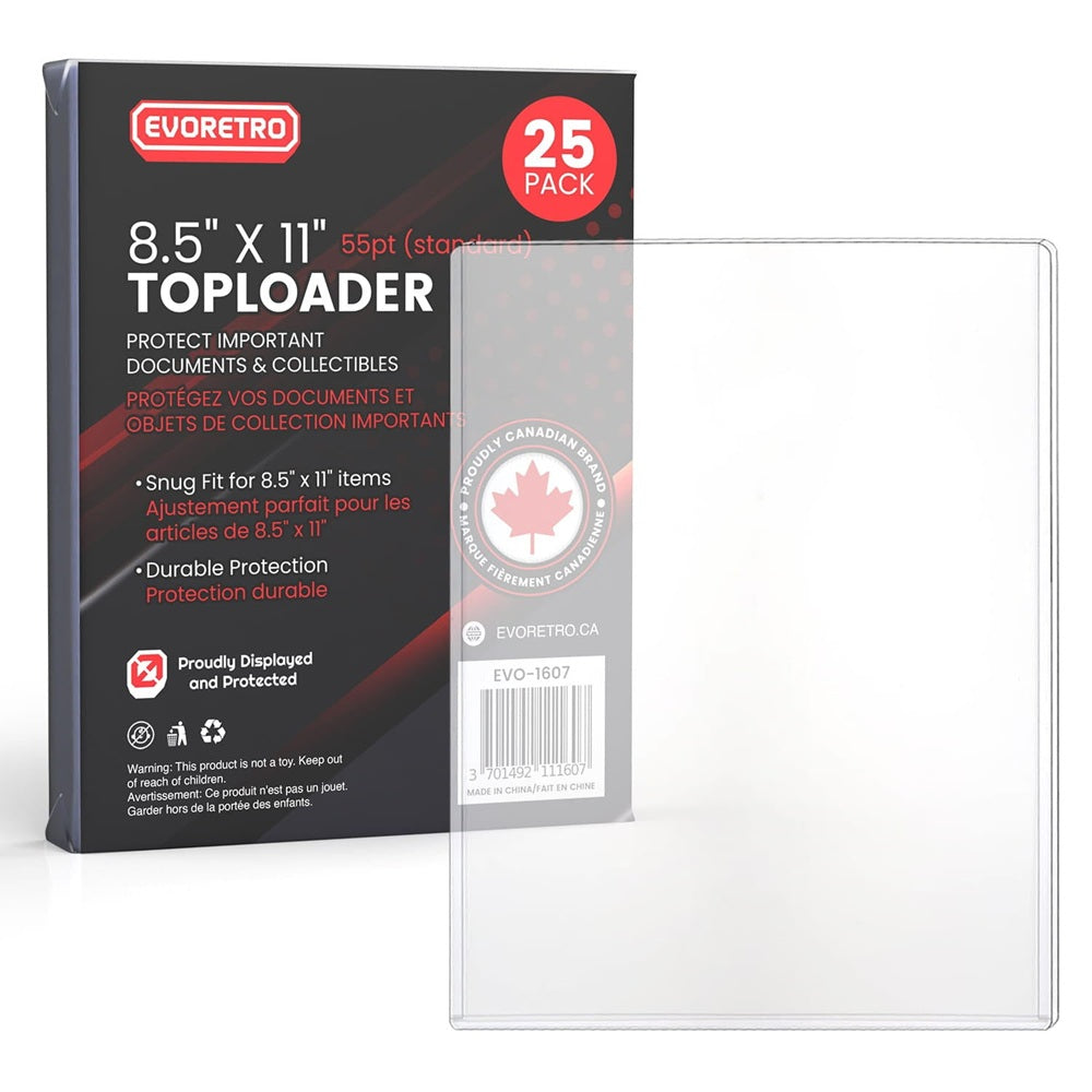 Evoretro, toploader 8.5" x 11", paquet de 25 (EVO-1607)