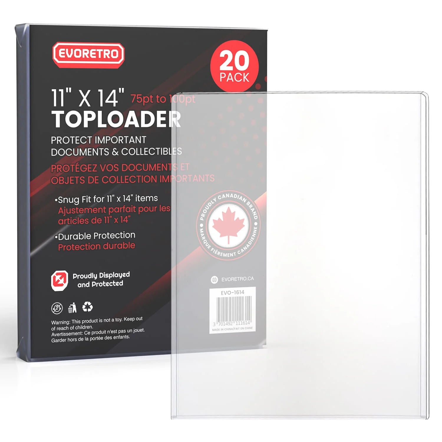 Toploader Semi Rigide Toploader Rigide 11x14 Evoretro Paquet de 20 – EVO-1614 Protection ...