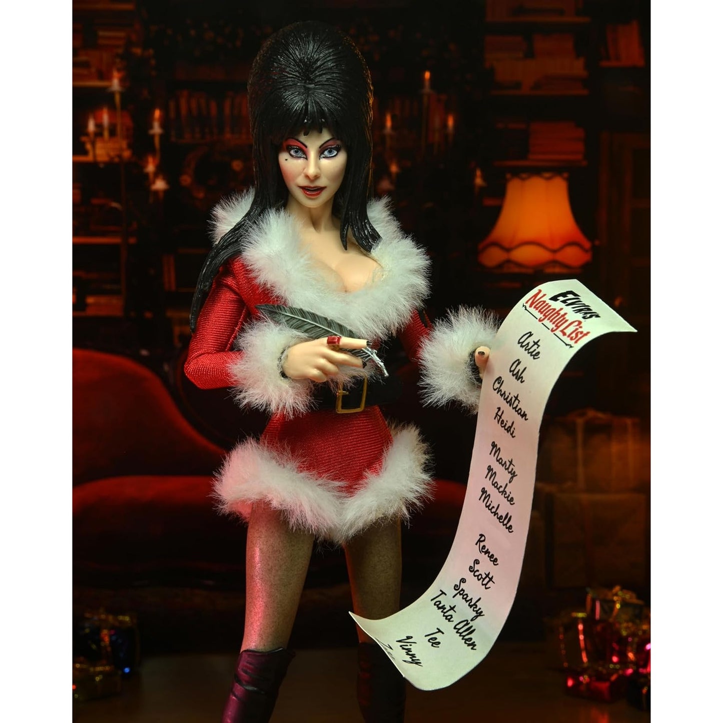 Figurine Elvira's Scary Xmas avec la liste
