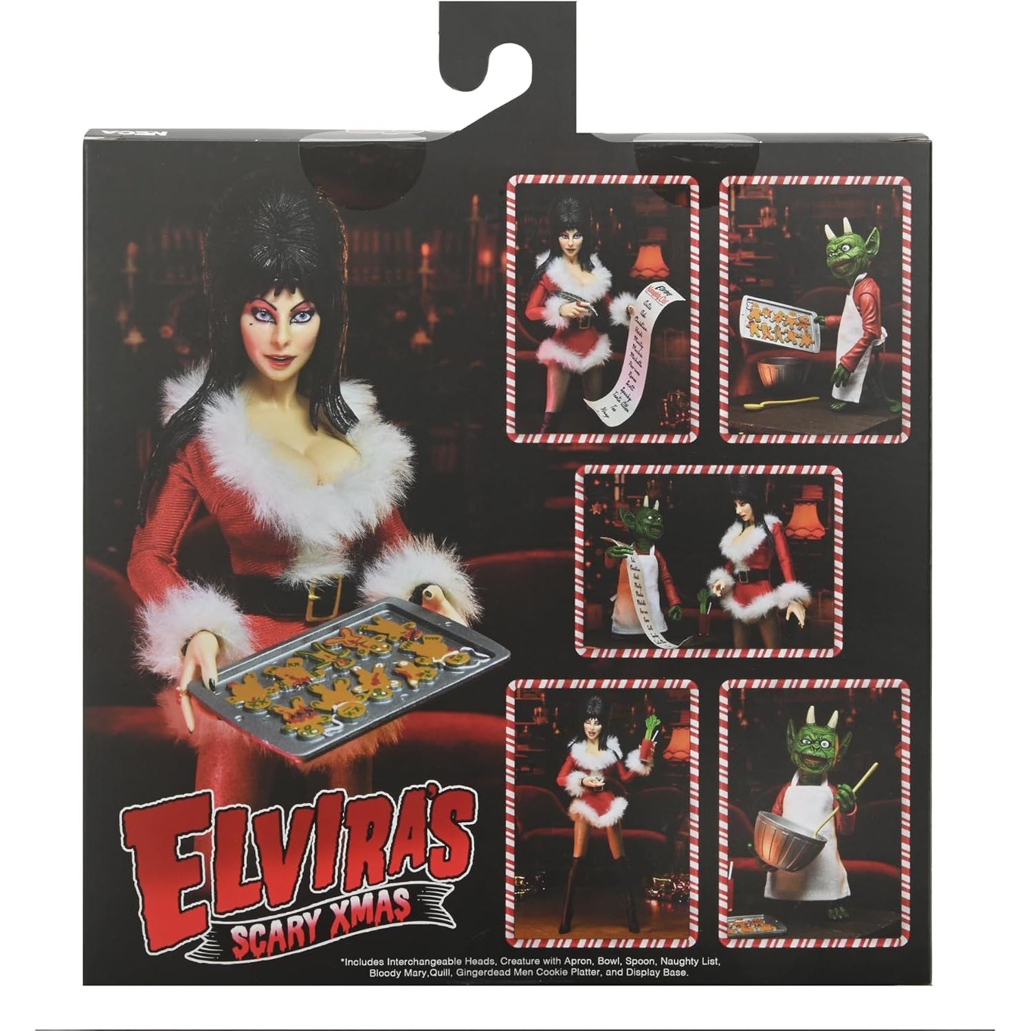 Figurine Elvira's Scary Xmas arrière de la boite