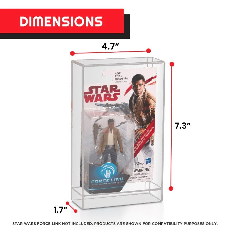 Evoretro, boiier en acrylique rigide pour figurine Sar Wars Force Link avec dimensions