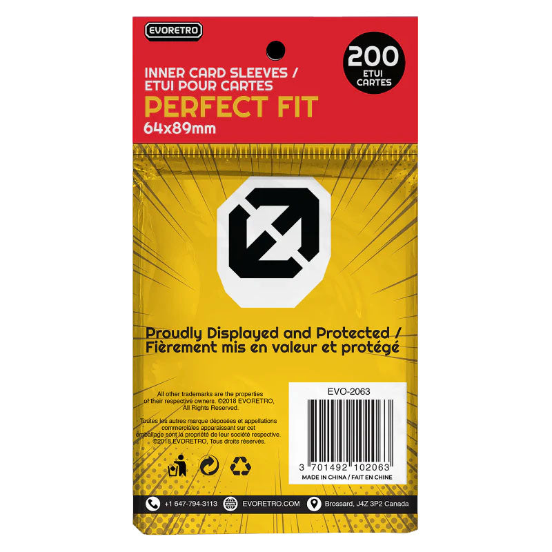 Evoretro, pochettes Perfect Fit 64 x 89 mm, paquet de 200 (EVO-2063)
