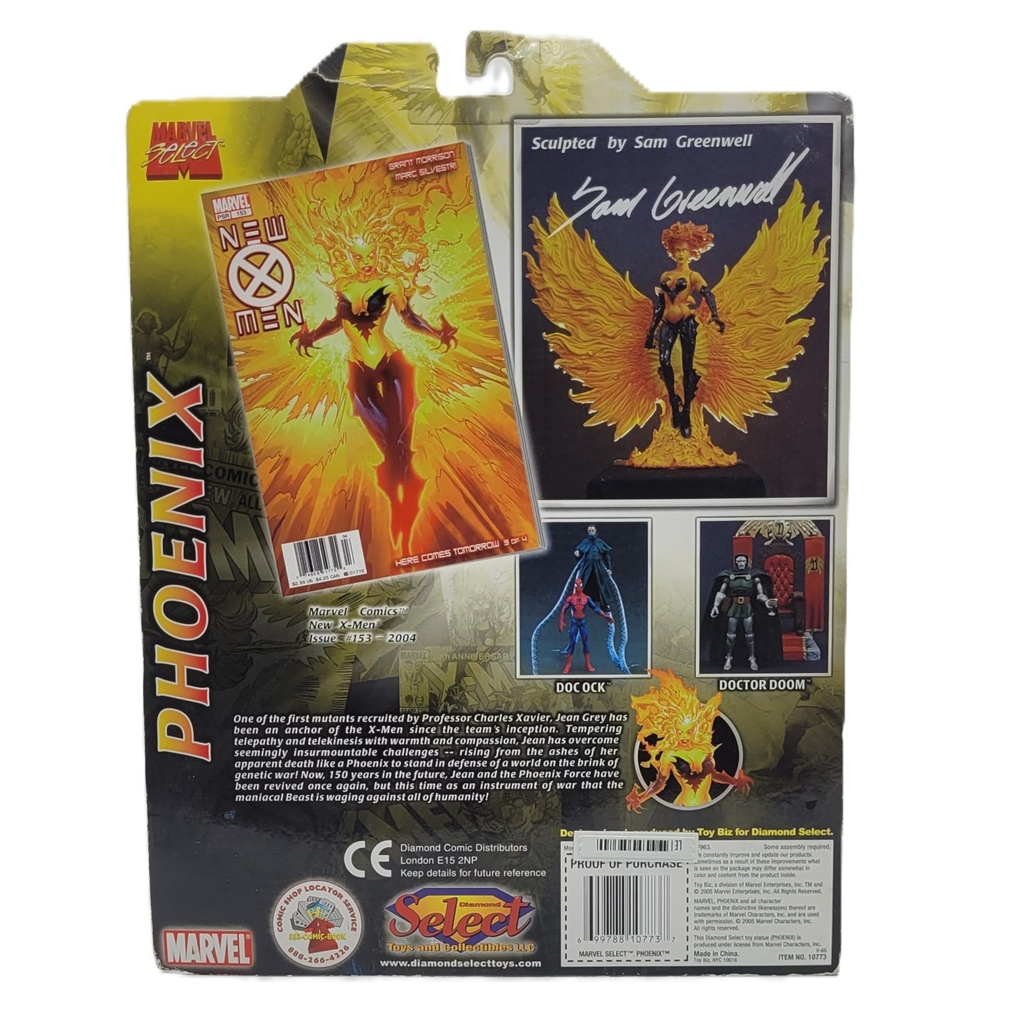Figurine Marvel Select de Phoenix boite de dos