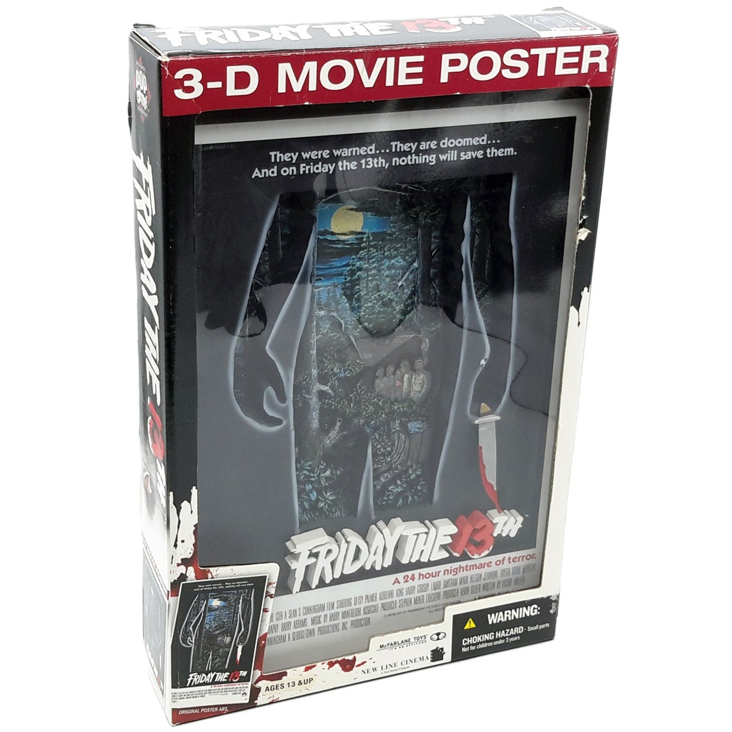 Affiche 3-D Movie Poster de Vendredi 13 dans sa boite de 3/4