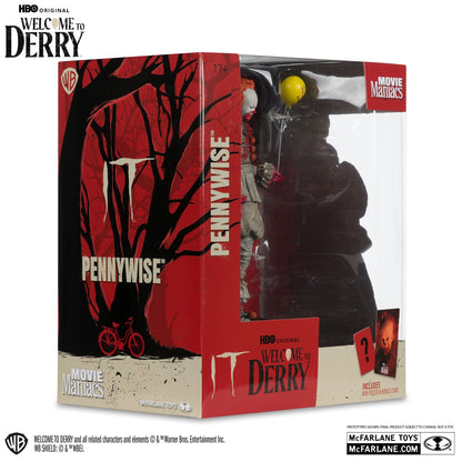 It Welcome to Dery figurine Movie Maniacs Pennywise ensanglanté boite de 3/4