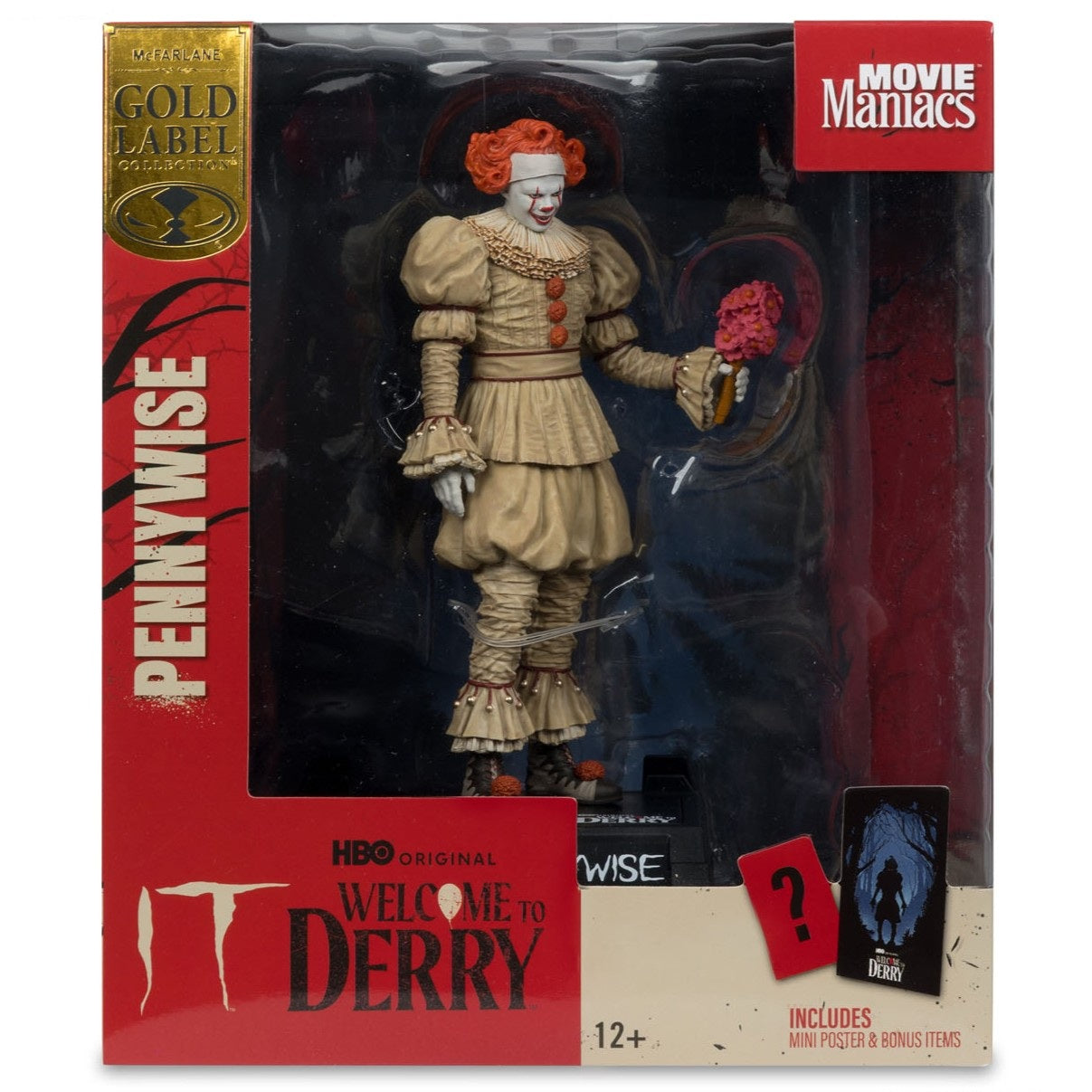 It, Welcome to Derry, figurine Pennywise Gold Label Movie Maniacs McFarlane en boite