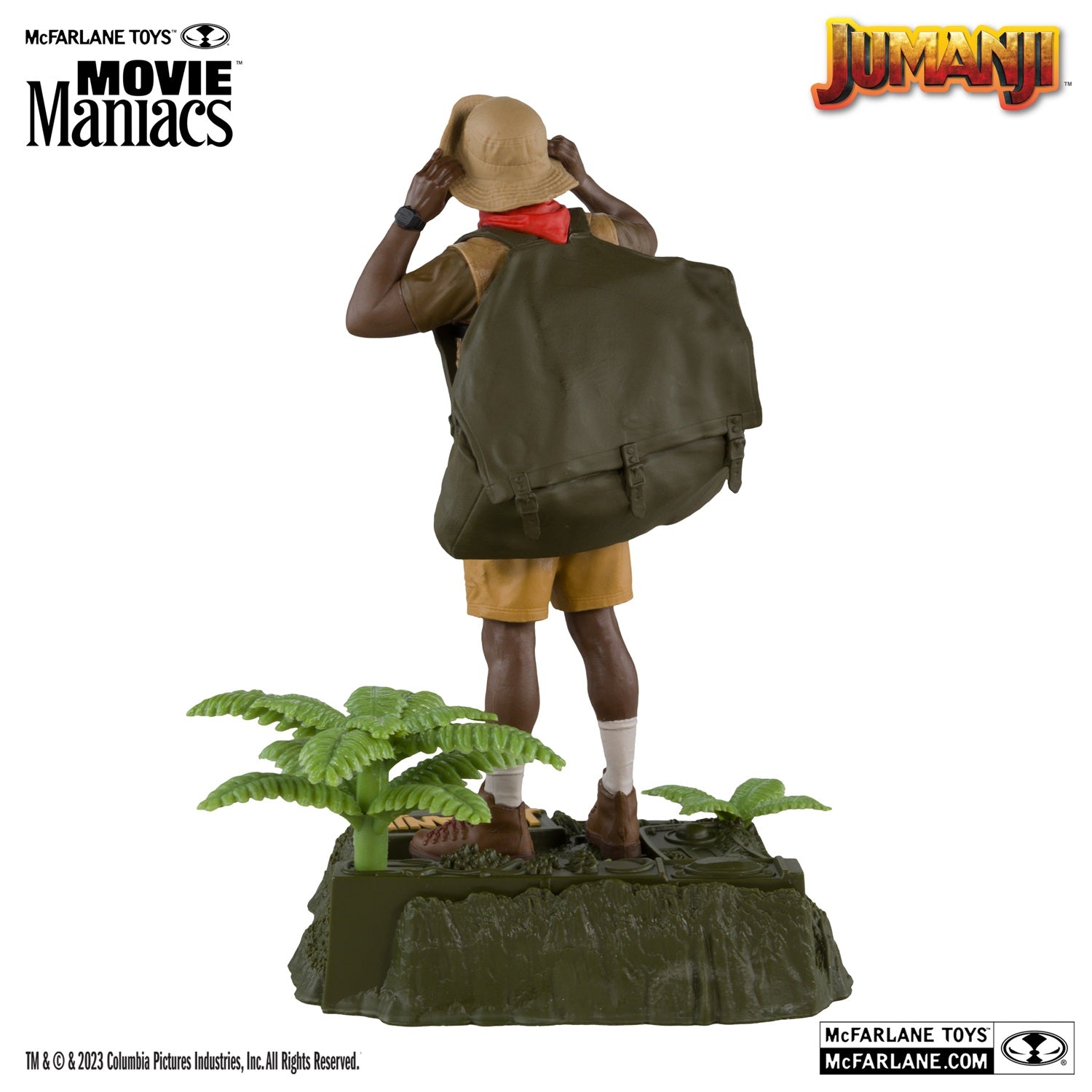 Jumanji, figurine Movie Maniacs Franklin Mouse Finbar McFarlane de dos