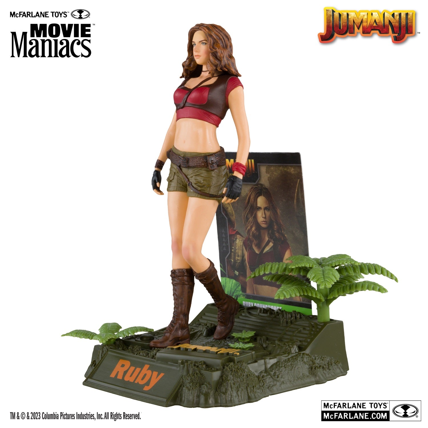 Jumanji, figurine Movie Maniacs Ruby Roundhouse McFarlane de face