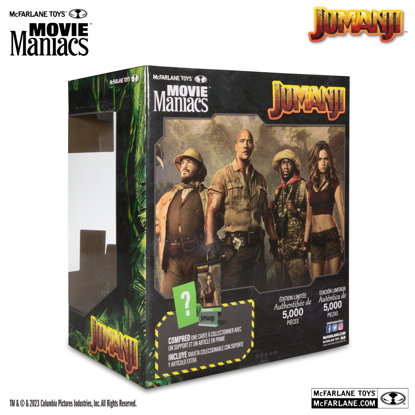 Jumanji, figurine Movie Maniacs Ruby Roundhouse McFarlane arrière de la boite