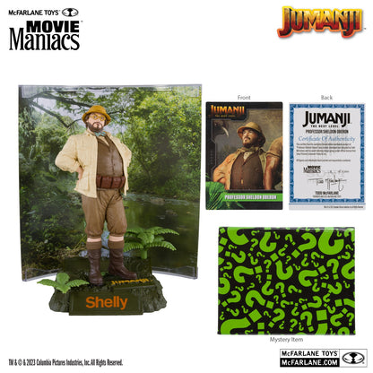 Jumanji, figurine Movie Maniacs Sheldon Oberon McFarlane avec accessoires
