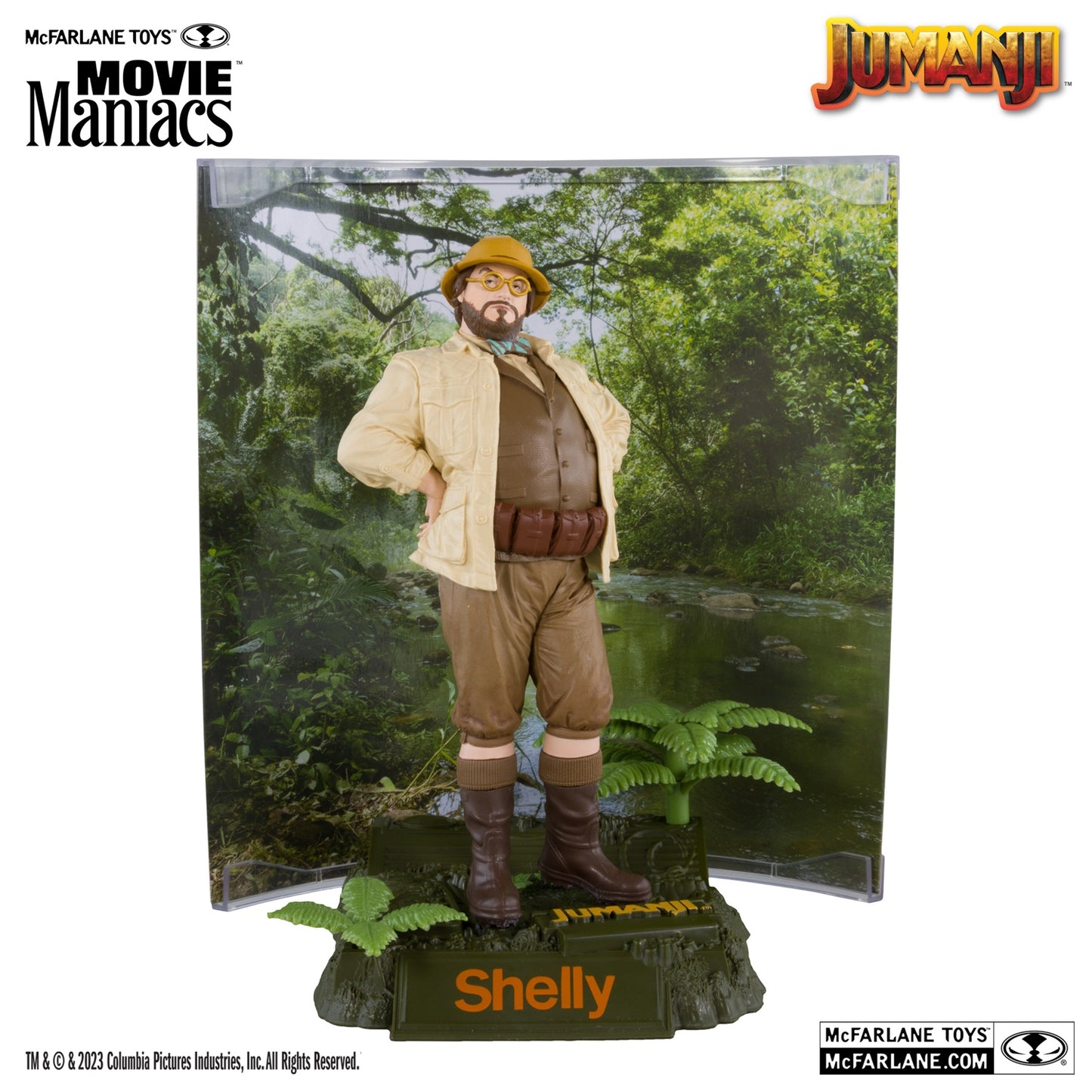 Jumanji, figurine Movie Maniacs Sheldon Oberon McFarlane de face