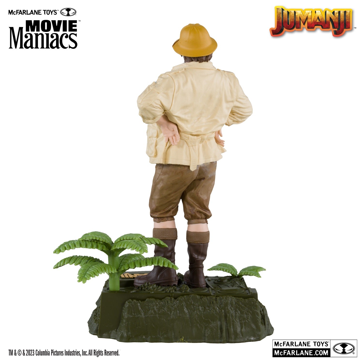 Jumanji, figurine Movie Maniacs Sheldon Oberon McFarlane de dos