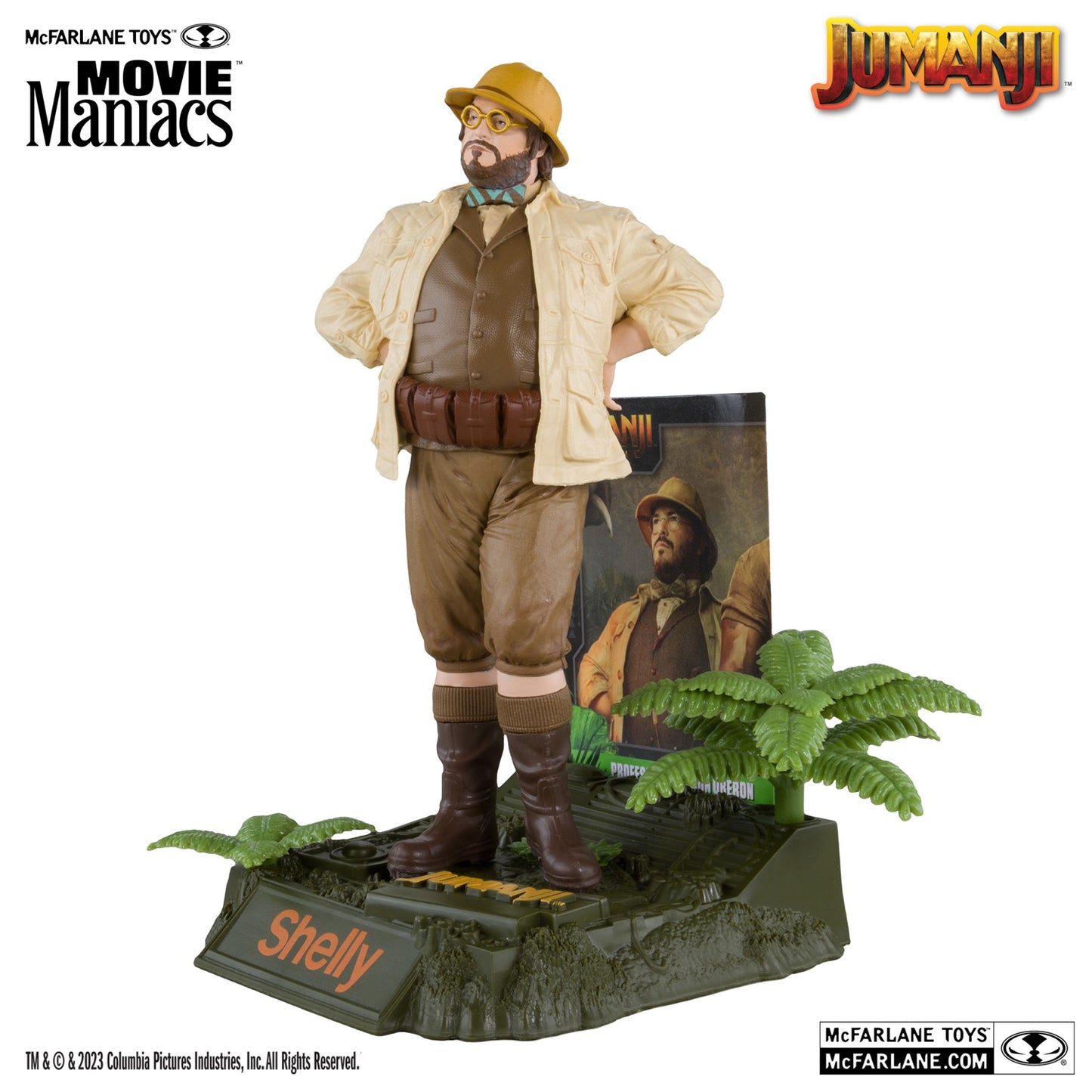 Jumanji, figurine Movie Maniacs Sheldon Oberon McFarlane de profil