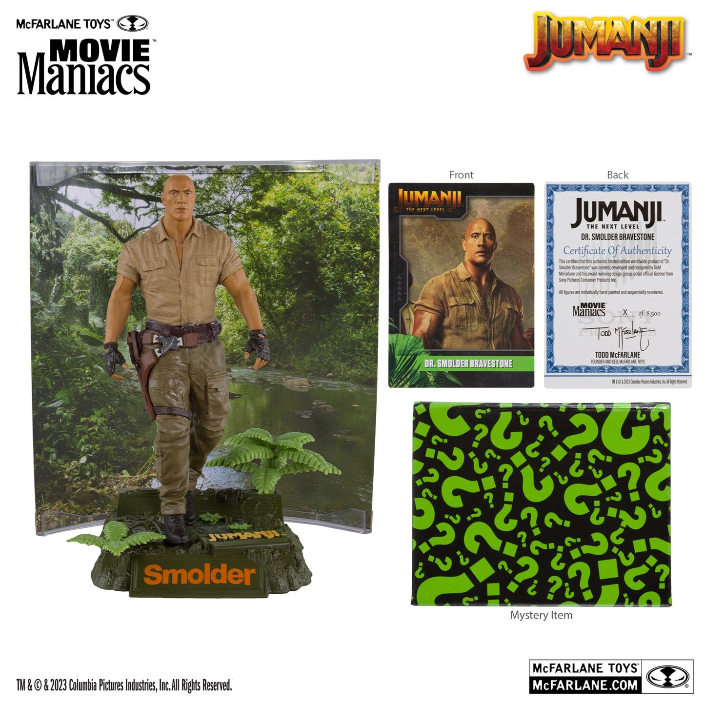 Jumanji, figurine Movie Maniacs Smolder Bravestone McFarlane avec accessoires