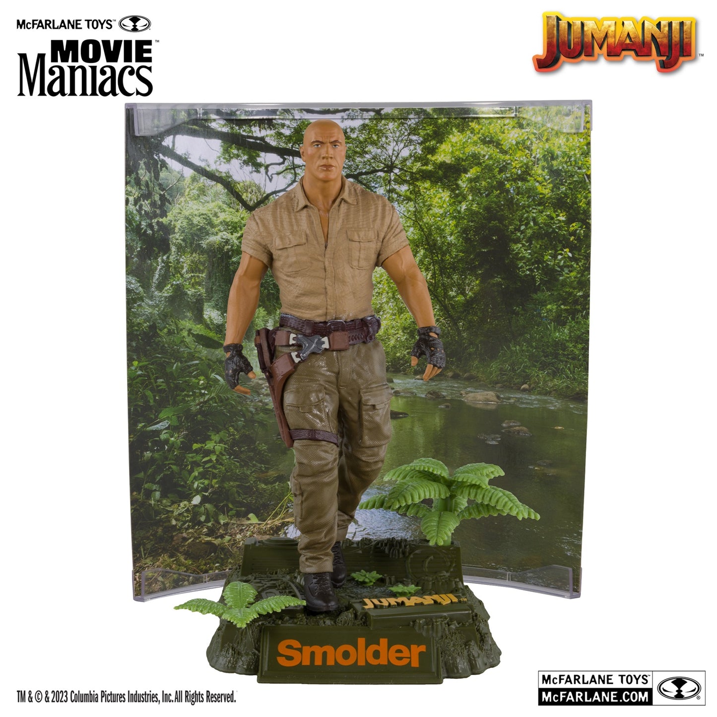 Jumanji, figurine Movie Maniacs Smolder Bravestone McFarlane de face