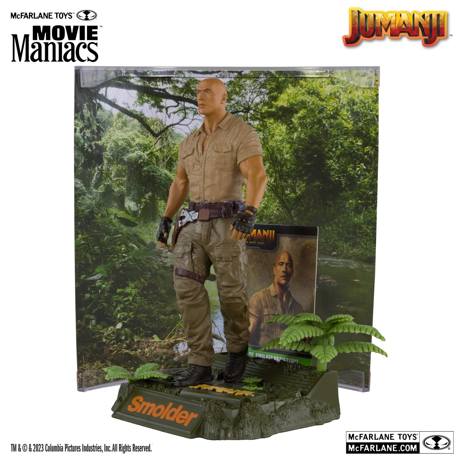 Jumanji, figurine Movie Maniacs Smolder Bravestone McFarlane de profil