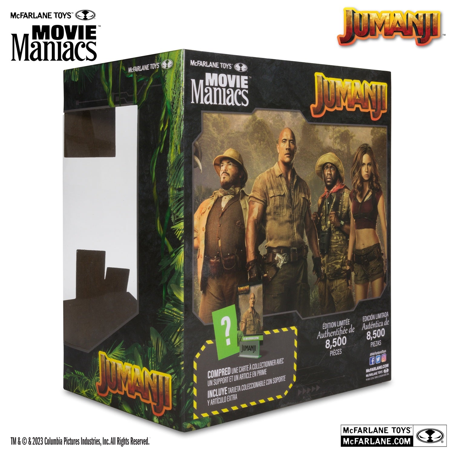 Jumanji, figurine Movie Maniacs Smolder Bravestone McFarlane arrière de la boite