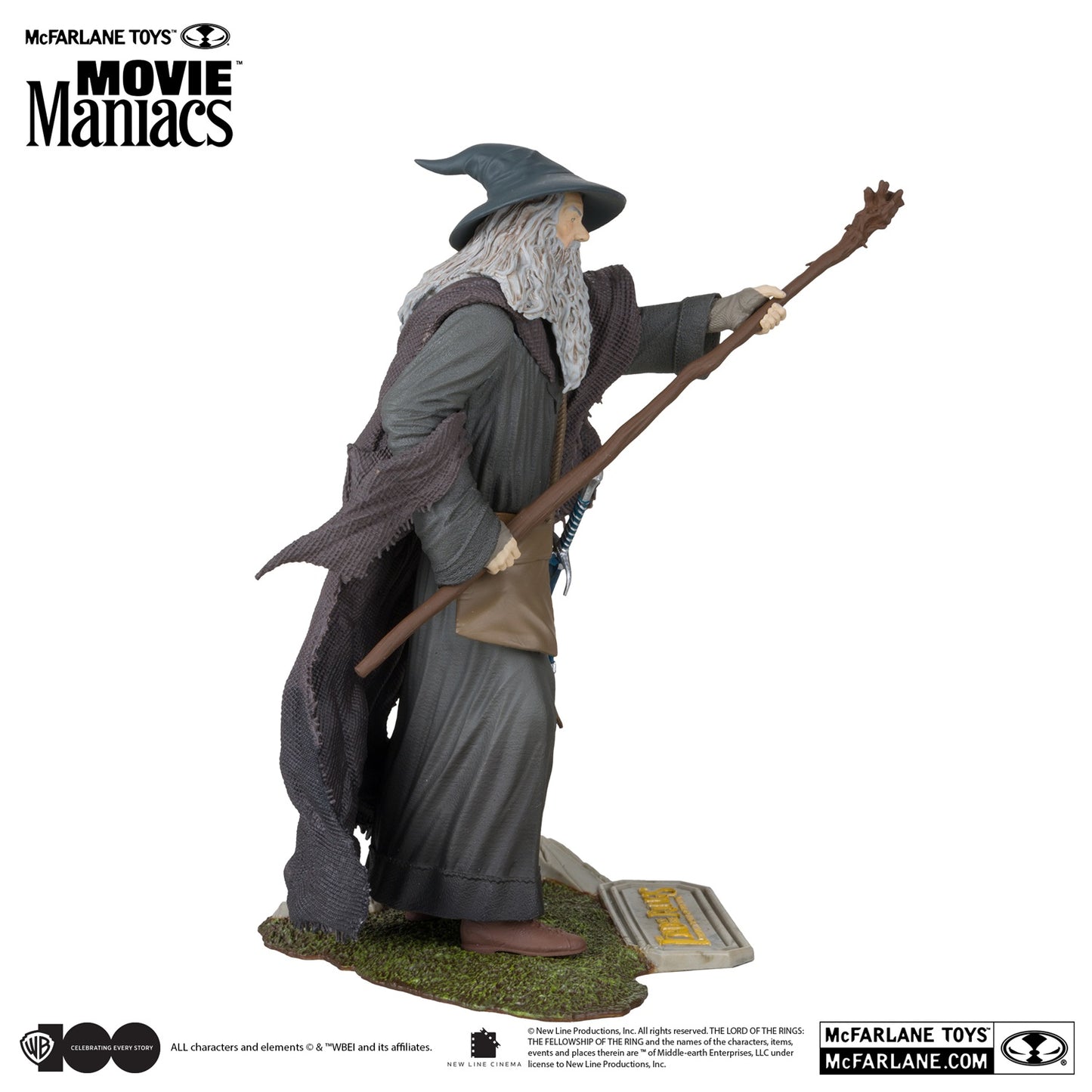 Figurine Gandalf the Grey, McFarlane Movie Maniacs de profil