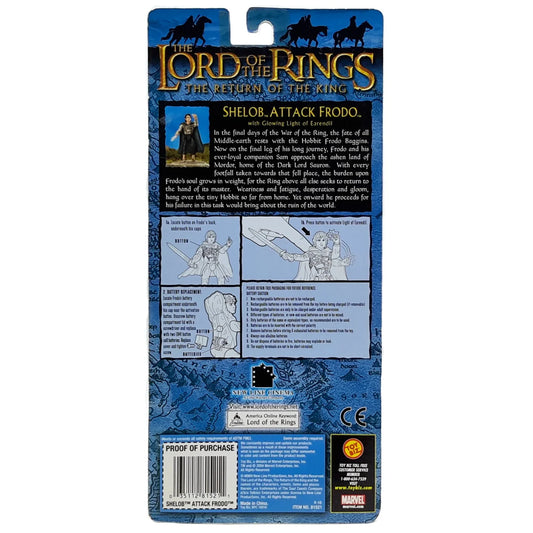 The Lord of the Rings, figurine Shelob Attack Frodo par Toy Biz arrière de la boite